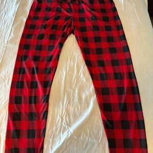 ClimateRight Red and Black Plaid Top